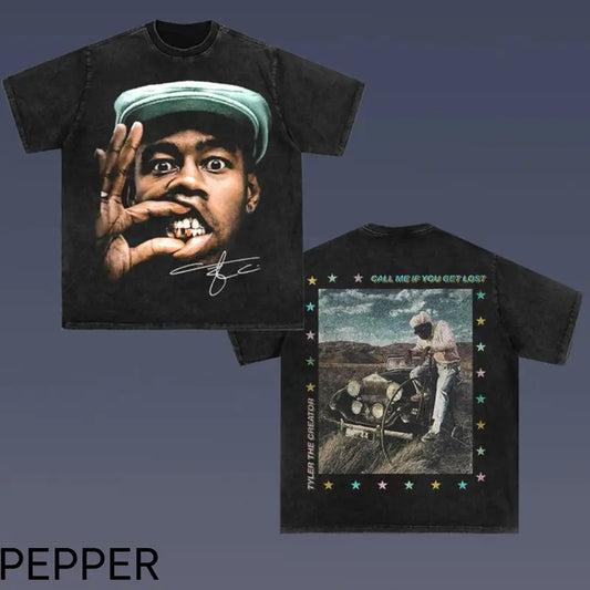 CALL ME WHEN YOU GET LOST TEE - Tyler The Creator 4.7, Double Sided Prints Vintage Bootleg T-Shirt,Tyler the creator printed t-shirt, Cotton Casual Crew Neck Black Menswear Tshirt Crewneck, T-Shirt For Unisex , Gift For Men Top Underwear