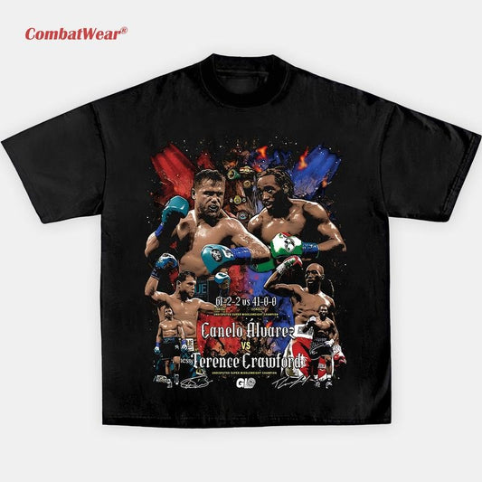 CANELO VS CRAWFORD TEE, Retro Fight Night Graphic Shirt, Vintage Boxing Tee, Streetwear Boxing Graphic T-Shirt Gift for Fighters