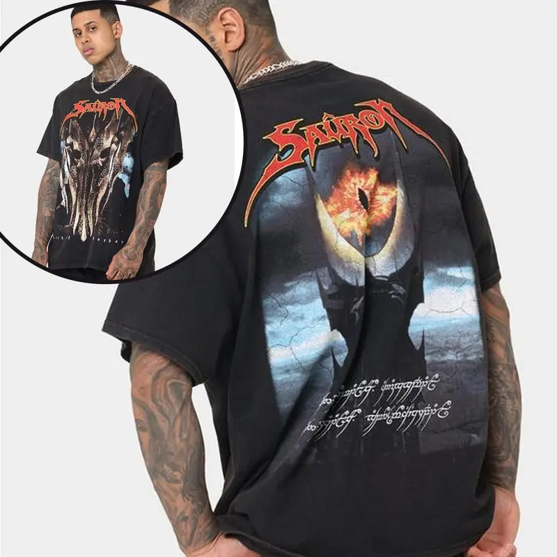[COLLECTION] Lord Of The Rings Vintage Graphic T-Shirt Trending Movie Shirt Menswear Streetwear Movie Fans Graphic Casual Clothing Crewneck Cotton