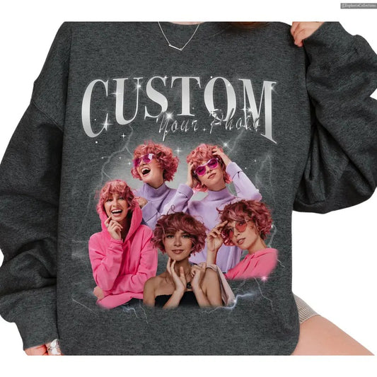 CUSTOM Bootleg Rap Sweatshirt, Custom Girlfriend 90's Photo Sweatshirt, Custom Graphic Bootleg TShirt , Global Trending Outfits
