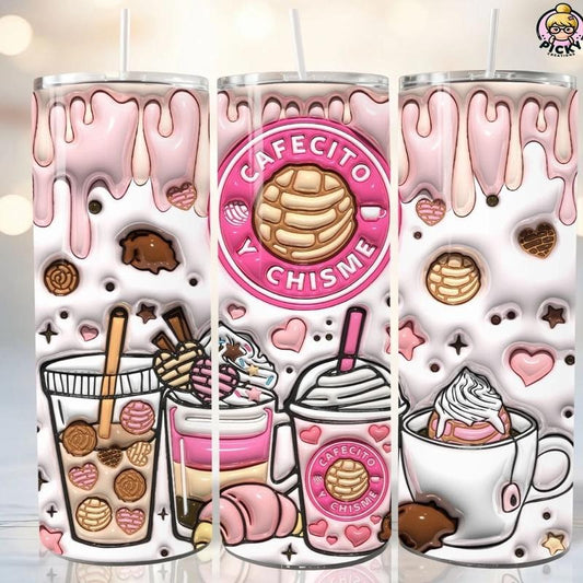 Cafecito Y Chisme Skinny Tumbler 20oz