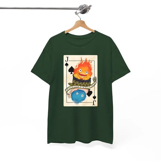 Calcifer Playing Card Tshirt, Howls Moving Castle Tshirt, Studio Ghibli, Howl And Sophie, Anime