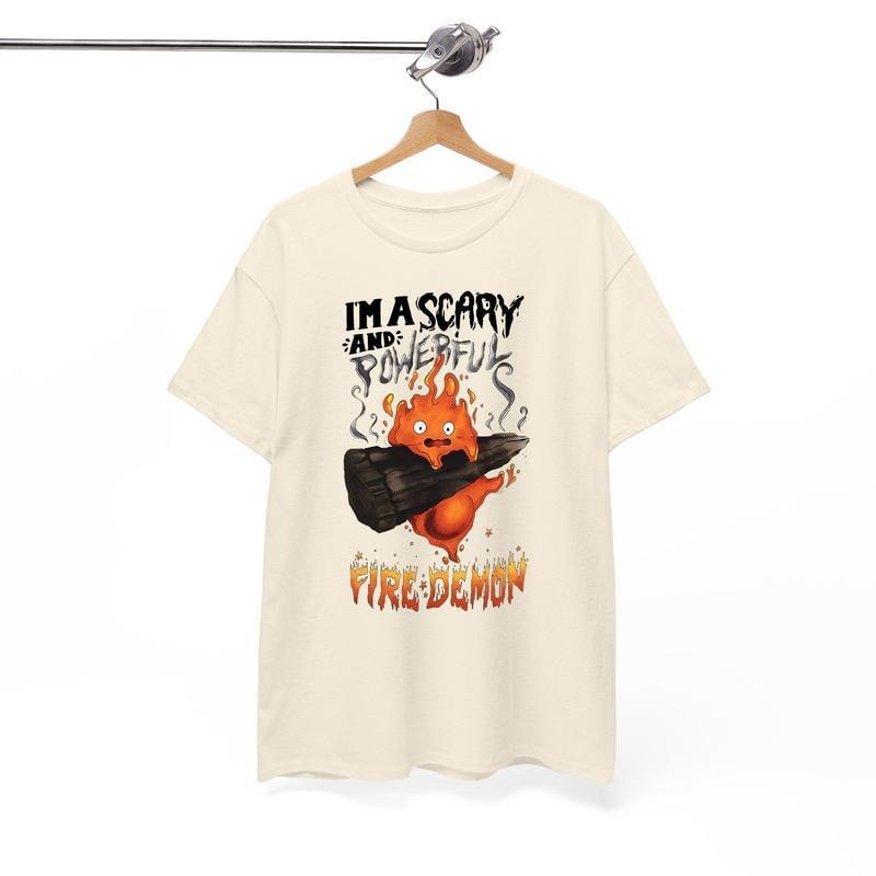 Calcifer Scary & Powerful Fire Demon Howls Moving Castle T-Shirt Sweatshirt Hoodie, Studio Ghibli Shirt Anime Fan Apparel Trendy 2024 Calcifer Character Shirt Sweatshirt, Hoodie