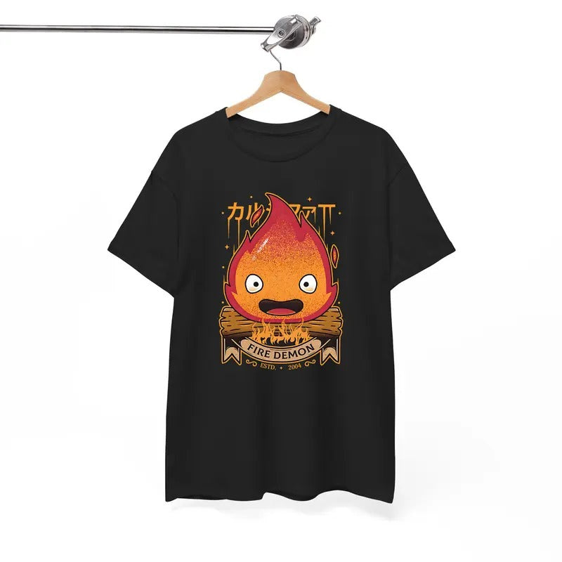 Calcifer Tshirt, Howls Moving Castle Tshirt, Howl And Sophie, Anime