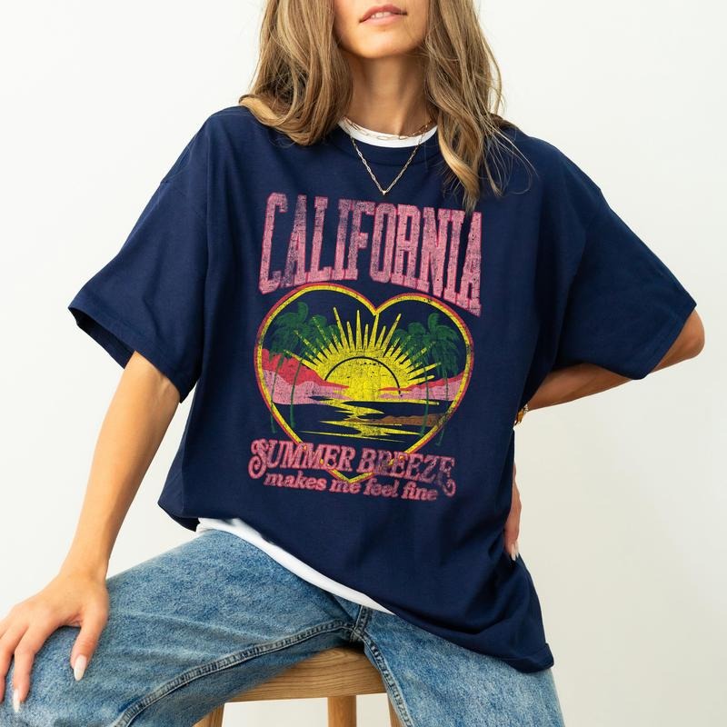 California Summer Breeze, Love, Beach Vibes, Sunset, Hot Girl Summer, Fun In The Sun, Tshirt, Women's Comfort Color Tee, Tshirt