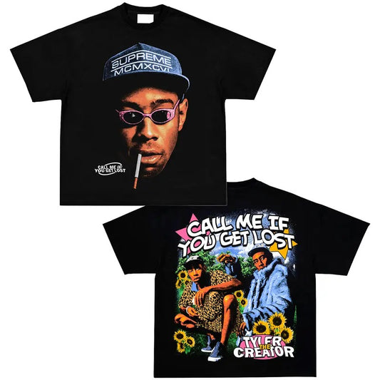 Call Me If You Get Lost Vintage Rapper Graphic Tee Shirt Hip Hop Y2k Merch Men Women Menswear Top Medium Stylish