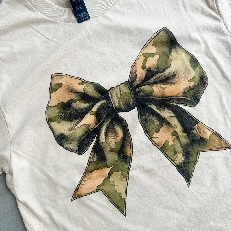Camo Bow Graphic Top