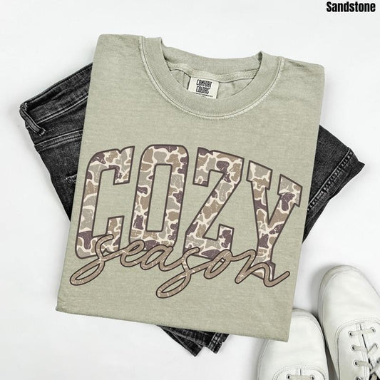 Camo Cozy Season Comfort Colors T-Shirt 'NLB'