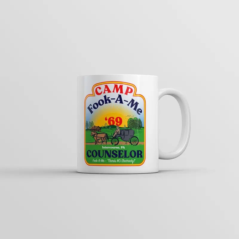 Camp Fook A Me Mug Funny Novelty Graphic Coffee Cup-11oz Funny Coffee Mugs Ceramic Printed Drinkware Cup