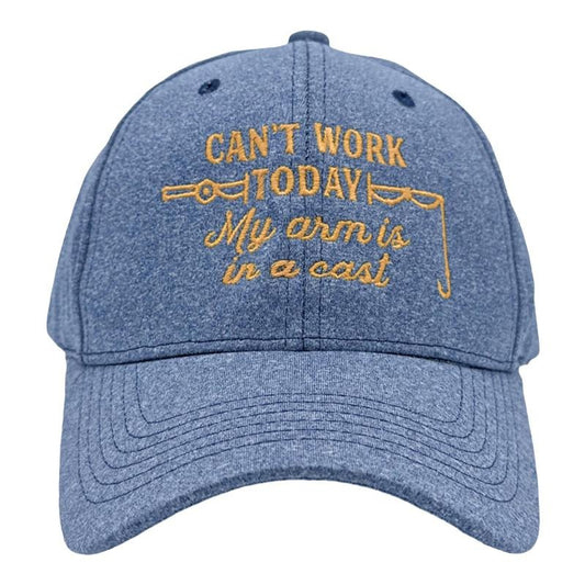 Can't Work Today My Arm Is In A Cast Hat Funny Fishing Rod Joke Cap Funny Hats Dad Joke  Funny Fishing  Novelty Caps for Men Standard