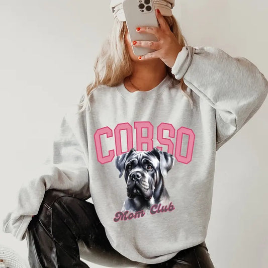 Cane Corso Mom Club Sweatshirt ~ Sweatshirt Unisex Apparel Relaxed Fit Printed in the USA Clothing Womenswear Casual and Comfortable