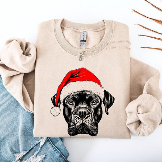 Cane Corso, Santa, Dog, Christmas, Dog Lover, Pet Sweatshirt, Crew Neck, Women's, Crewneck