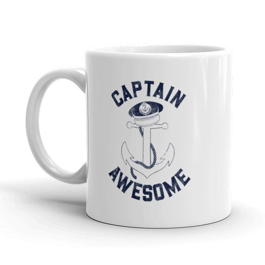 Captain Awesome Coffee Mug Funny Boating Ceramic Cup-11oz Funny Coffee Mugs Ceramic Printed Drinkware Cup