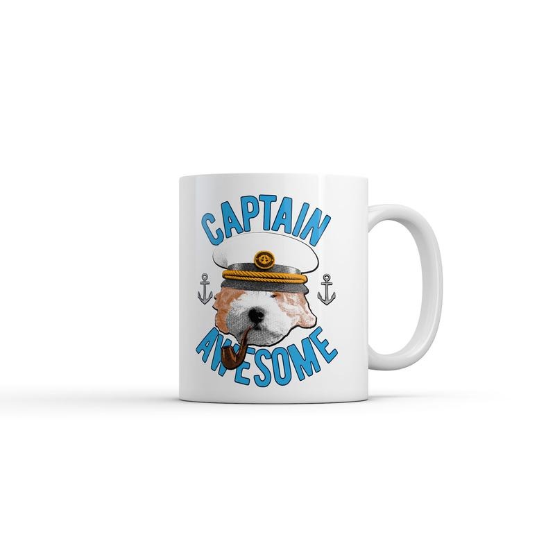 Captain Awesome Mug Funny Sarcastic Graphic Novelty Coffee Cup-11oz Funny Coffee Mugs Ceramic Printed Drinkware Cup