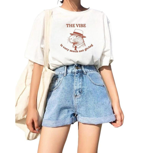 Capybara Shirt, Funny Snarky Retro Cute Graphic Tee, Unisex Cotton Top, Unisex T-Shirt, Gifts For Adult Teenager Male, Short Sleeve Tee Shirt, Gifts For Birthday Mothers Day Christmas Anniversary