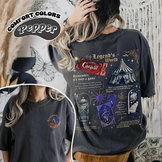 Caraval T-Shirt | Remember It's Only Game Shirt |Legendary Booktor Shirt | Stephanie Garber | Bookish | Romantic Book Lover