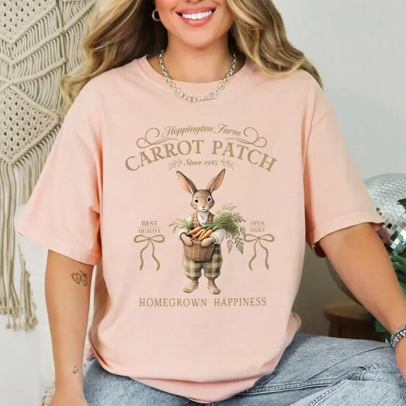 Carrot Patch, Adorable, Easter, Bunny, Jesus, Rabbit, Holiday Tshirt, Women's Comfort Colors Tee