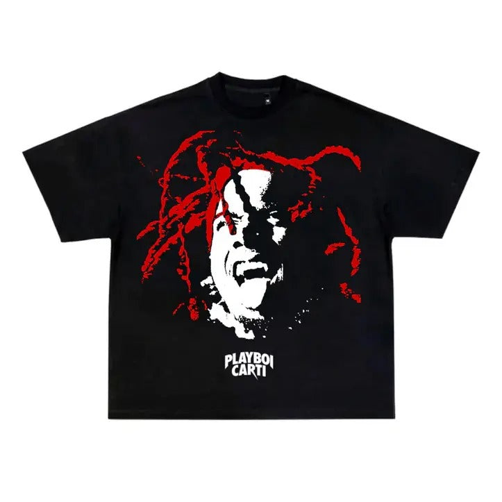 Carti Play Black T-Shirt Gift For Fan Shirt Classic Cotton Tshirt