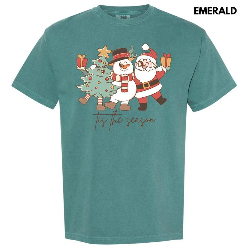 Cartoon Christmas Tis The Season Comfort Colors T-Shirt 'NLB'