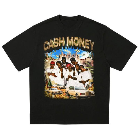 Cash Money T-Shirt Vintage Rap Tee Streetwear Hip Hop Band Graphic Merch 90S Y2K, Y2K Music Tshirt, Gift For Fan, Unisex T-Shirt, Short Sleeve Tee Shirt, Classic Cotton Unisex Tshirt Fabric Menswear