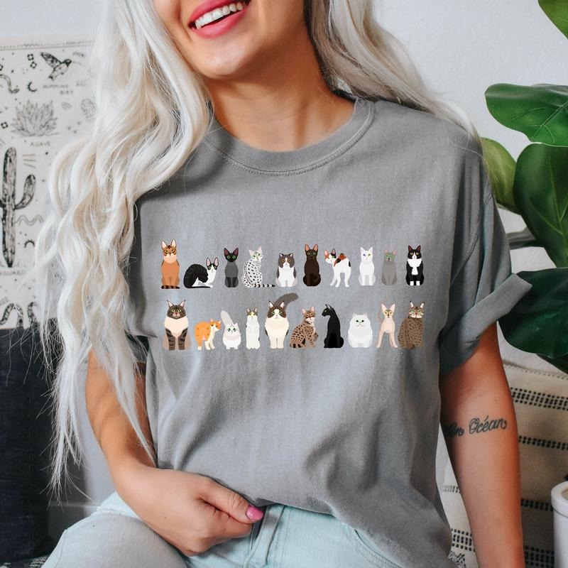 Cat Breeds Animal Lover T-Shirt