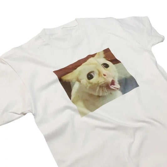 Cat Gagging Meme T-Shirt Funny Kitty Feline Top Iconic Meme