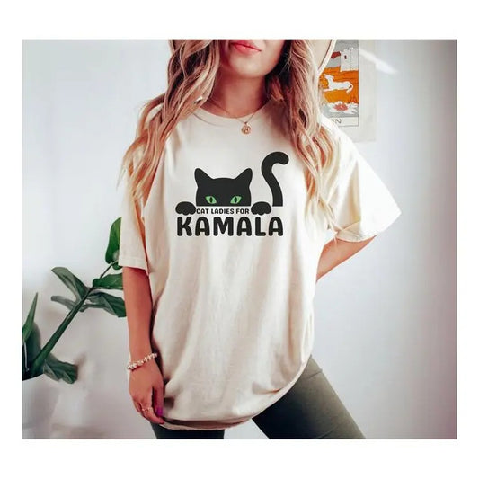 Cat Ladies For Kamala T-Shirt,JD Vance Hates Cats, Funny Feminist Gift