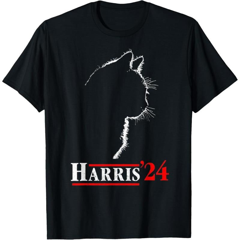 Cat Ladies for Kamala Funny Cat 2024 President Kamala-Harris T-Shirt made in usastyle{n002}2