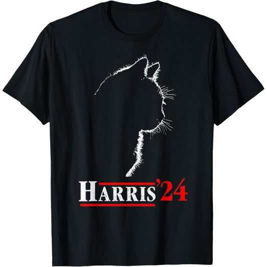 Cat Ladies for Kamala Funny Cat 2024 President Kamala-Harris T-Shirt made in usastyle{n002}2