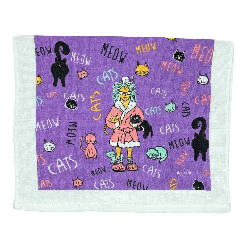 Cat Lady Funny Kitten Lovers Tea Towel Funny Dish Towels Soft Adsorbent Tea Towel