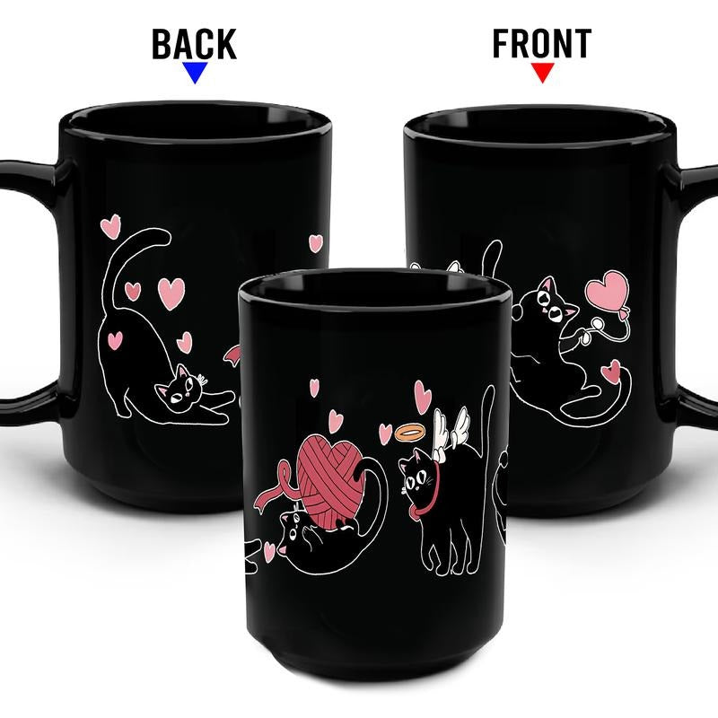 Cat Lover Mug, Cute Tuxedo Cat Coffee Cup, Unique Animal Gift, Pet Owner Mug, Valentine's Day Mug, Cat Lady Gift, Cat Dad Mug, Cat Lover Gift