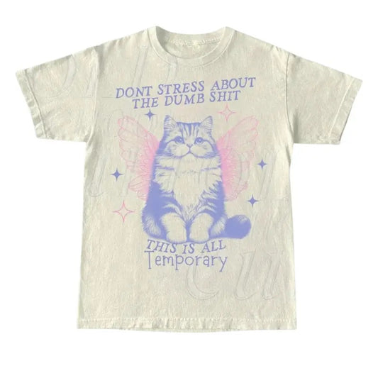 Cat With Butterfly Wings Vintage Graphic Tshirt, Cute Kitten Cotton Shirt, vintage 90s graphic tees, gift for him for her Top Womenswear