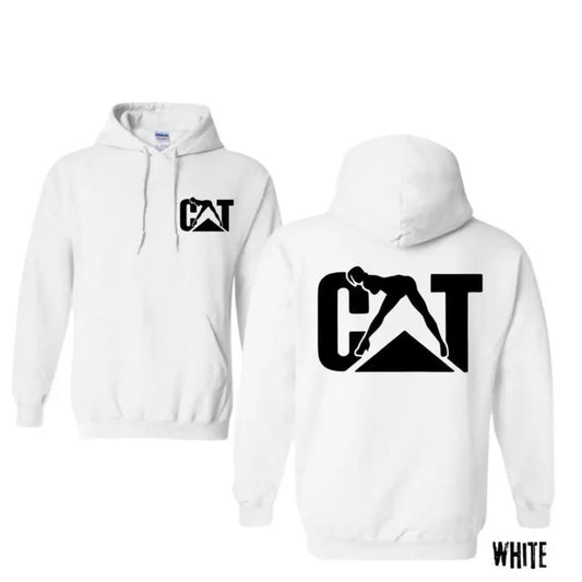 Cat With Woman Hoodie Unisex Classic Fabric Shirt, Lady Cat Tee, Perfect for Men's Casual Wear, Sweaters & Long Sleeve Pullover T-shirt Sweatshirt