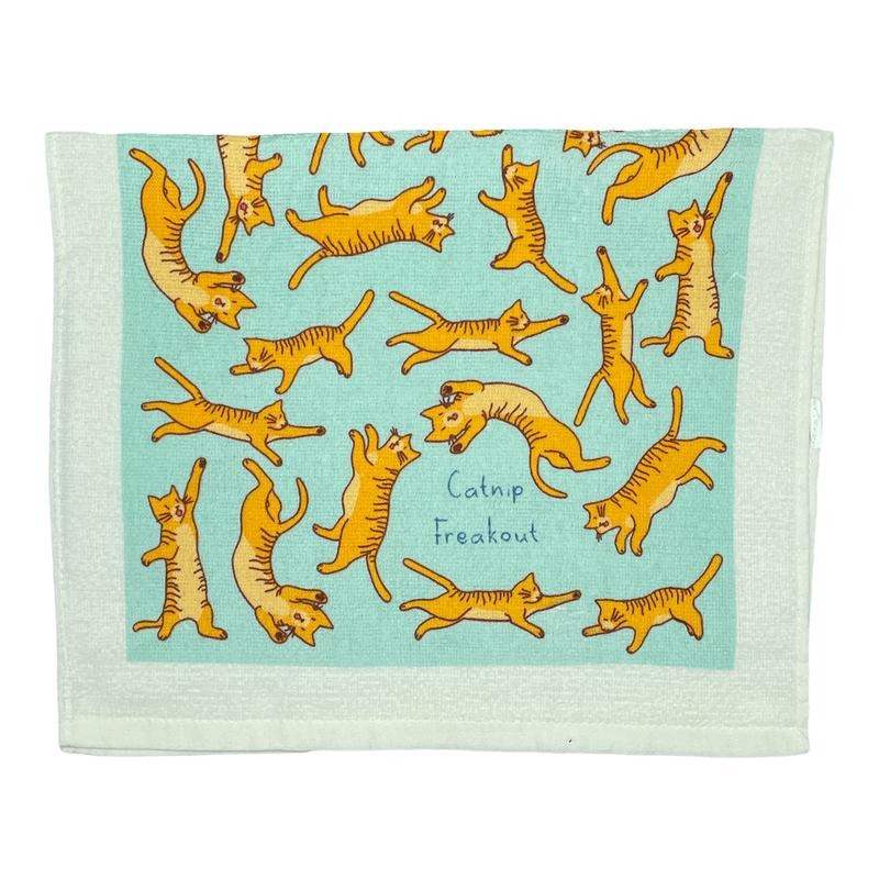 Catnip Freakout Funny Spazzing Kittten Tea Towel Funny Dish Towels Soft Adsorbent Tea Towel