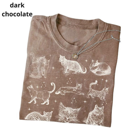 Cats 90s Vintage Style Tshirt, Retro Y2k Kitten Shirt, Cat Lovers Gift, Cute Cat Shirts, Nature Unisex Adult Cotton Shirt