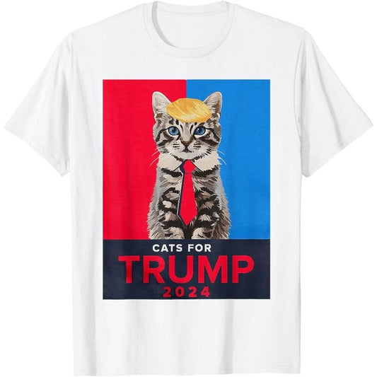 Cats For Trump 2024 Funny Tee For Vance Trump T-Shirt made in usa