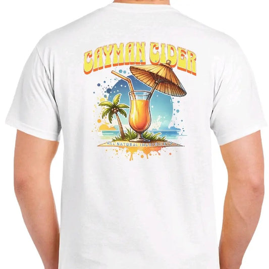 Cayman Cider- Men's funny T-shirt Menswear humor Crewneck Casual Cotton