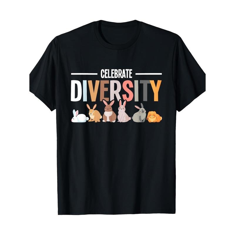 Celebrate Diversity - Rabbit Lover Zookeeper Bunny Breeder T-Shirt-100% Cotton-220g made in usa