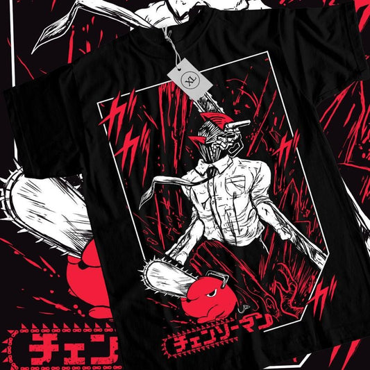 Chainsaw Man Anime T-Shirt & Sweatshirt, CSM Denji Pochita Graphic Tee, Anime Manga Lover Gifts Ball Cotton