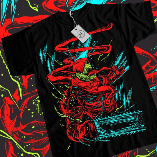 Chainsaw Man Anime T-Shirt & Sweatshirt, Chainsaw Devil True Form Graphic Tee, Anime Manga Lover Gifts Ball Cotton