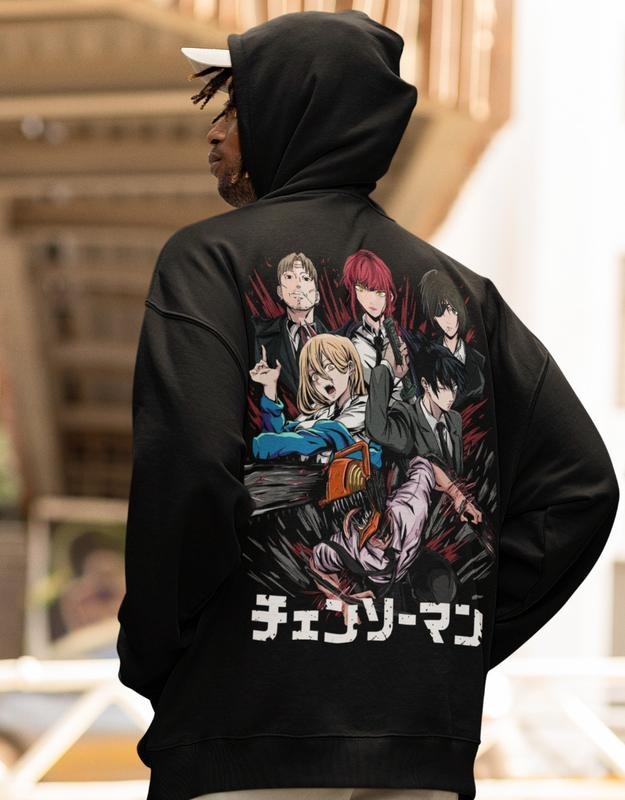Chainsaw Man Denji and Makima Hoodie Men & Women Manga Hoodie Back,Pochita,Anime