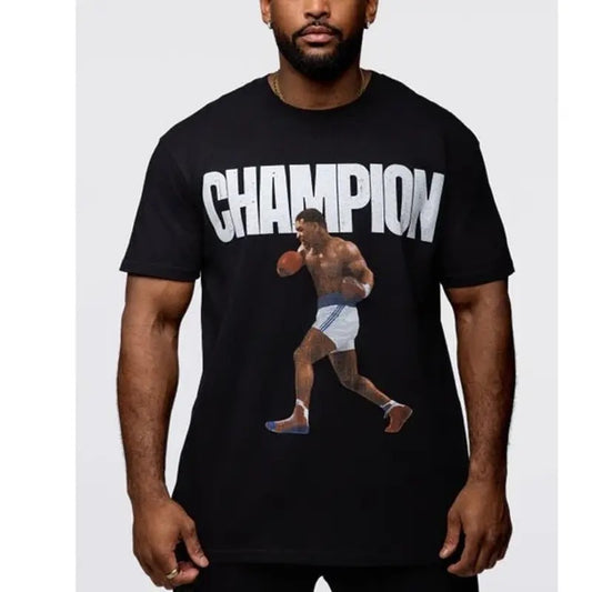 Champion Mike Tyson Graphic Tee Tops Underwear Crewneck Menswear T Shirt