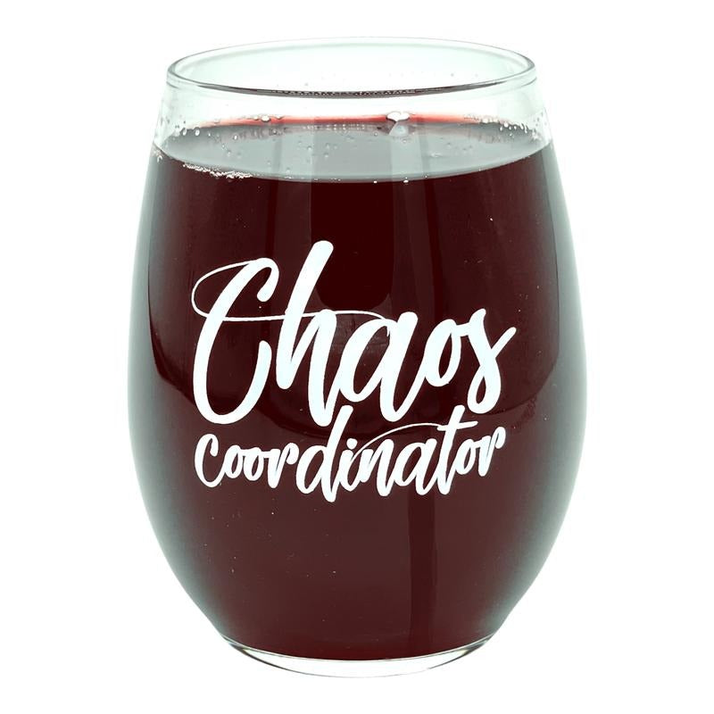 Chaos Coordinator Wine Glass Funny Sarcastic Mess Leader Novelty Cup-15 oz Funny Wine Glass Funny Sarcastic  Novelty Wine Glass White Standard