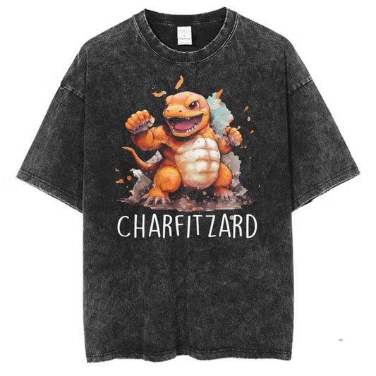 Charfitzard Vintage Tee, Pokemon Graphic Tee, Charizard T-Shirt, Anime Shirt, Gym Shirt, Gift For Pokemon Fans, Menswear Womenswear Streetwear