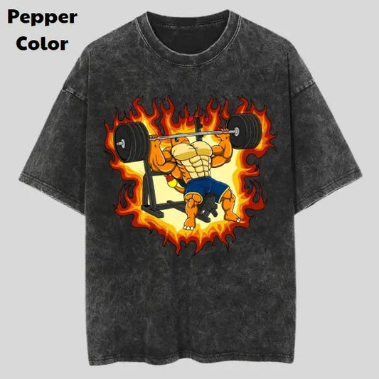 Charmander Buff Vintage Graphic Tees, Charmander T-Shirt, Pokemon Anime Shirt, Unisex Gym T-Shirt, Gift For Men Women, Menswear Womenswear Streetwear