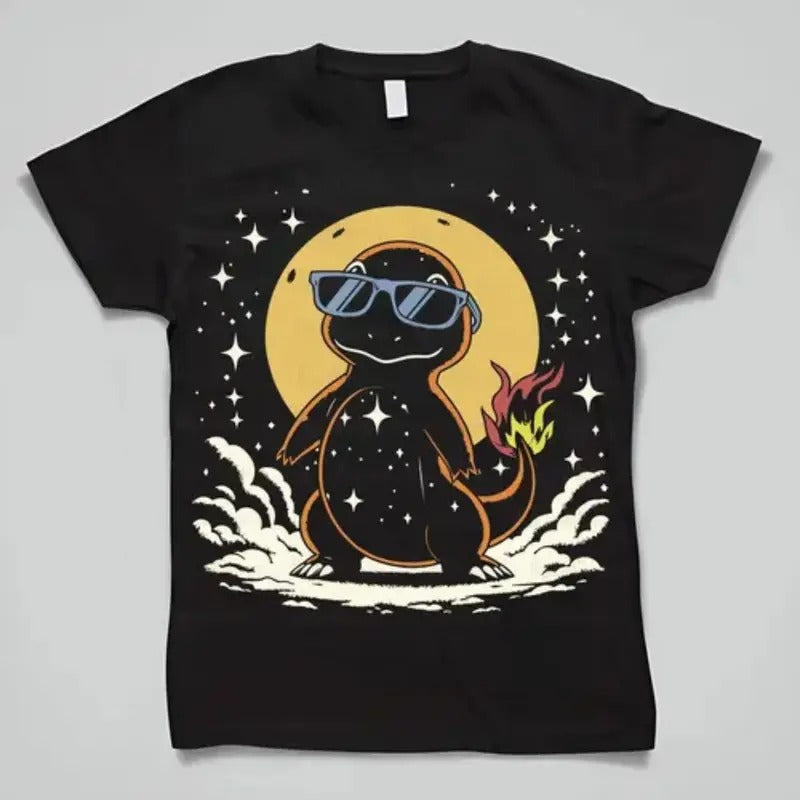 Charmander T-Shirt, Pokemon Shirt, Pikachu Unisex Tee, Animals Shirt Menswear Top Underwear Tshirt