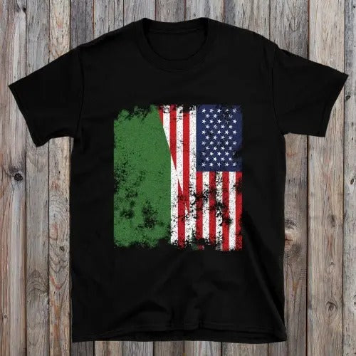 Chechen Republic of Ichkeria USA Flag T-Shirt made in usa