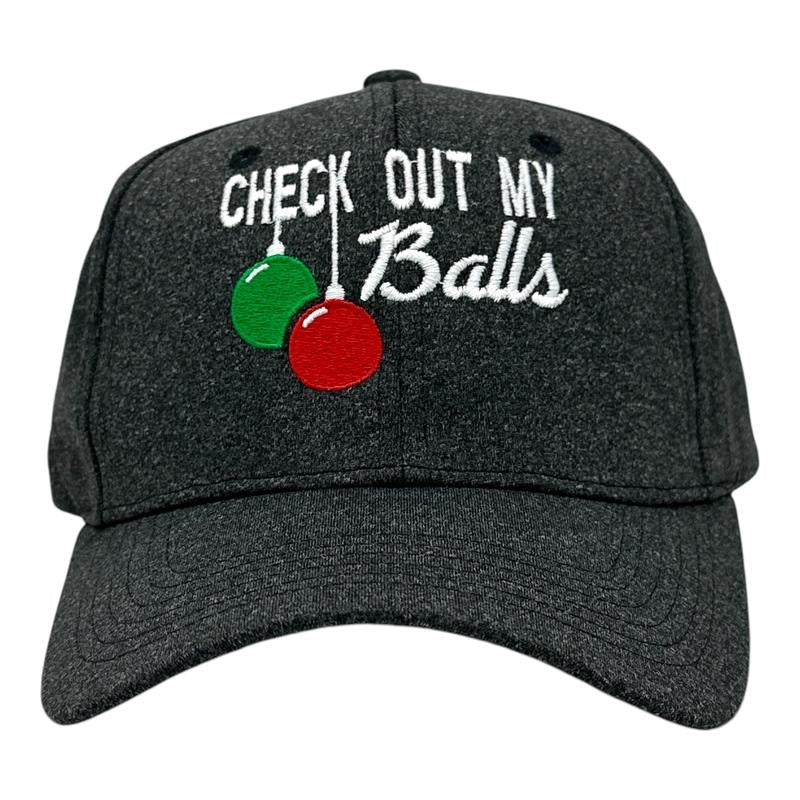 Check Out My Balls Hat Funny Sarcastic Christmas Graphic Novelty Cap Funny Hats Christmas  Funny Sarcastic  Novelty Caps for Men Black - Standard