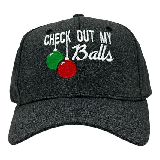 Check Out My Balls Hat Funny Sarcastic Christmas Graphic Novelty Cap Funny Hats Christmas  Funny Sarcastic  Novelty Caps for Men Black - Standard