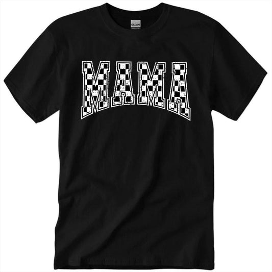 Checkered Mama Shirt Gift for Mom, Retro Mom Tee, Mother's Day Gift, Vintage Checkered Mama Tshirt, Varsity Mom Top